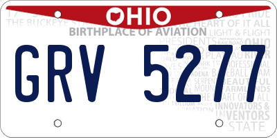 OH license plate GRV5277