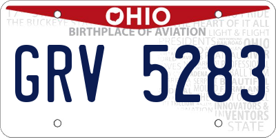 OH license plate GRV5283