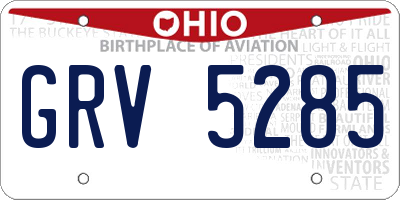 OH license plate GRV5285