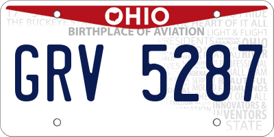 OH license plate GRV5287
