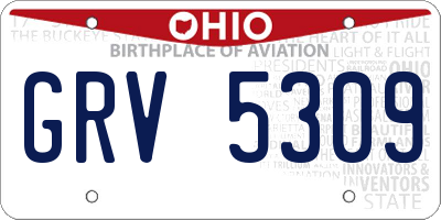 OH license plate GRV5309
