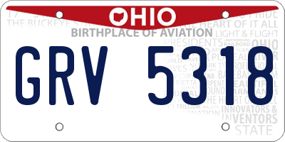 OH license plate GRV5318