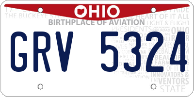 OH license plate GRV5324