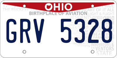 OH license plate GRV5328