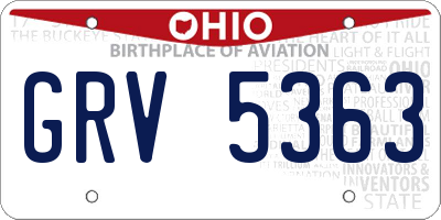 OH license plate GRV5363