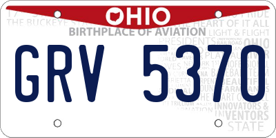 OH license plate GRV5370