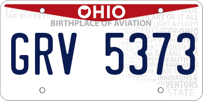 OH license plate GRV5373
