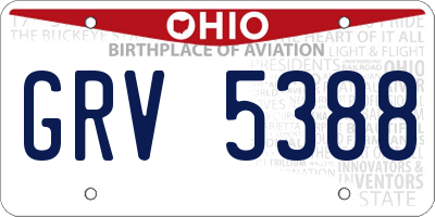 OH license plate GRV5388