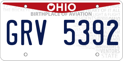 OH license plate GRV5392