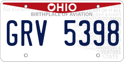 OH license plate GRV5398