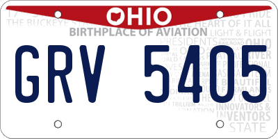 OH license plate GRV5405