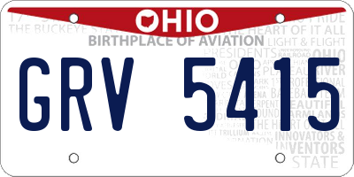 OH license plate GRV5415
