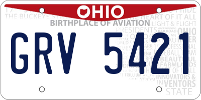 OH license plate GRV5421