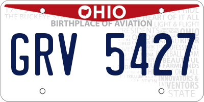 OH license plate GRV5427