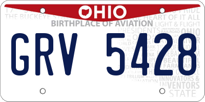 OH license plate GRV5428