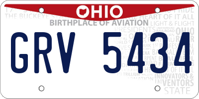 OH license plate GRV5434