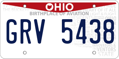 OH license plate GRV5438