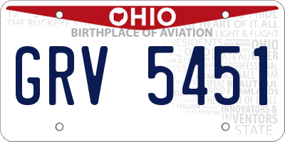 OH license plate GRV5451