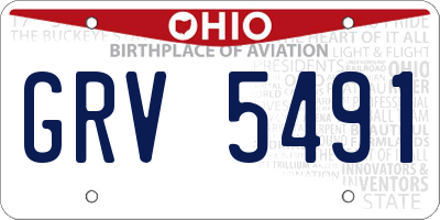 OH license plate GRV5491