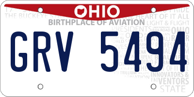OH license plate GRV5494
