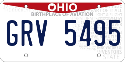 OH license plate GRV5495