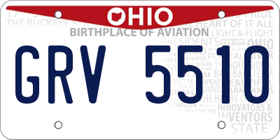 OH license plate GRV5510