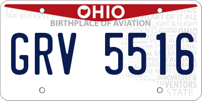 OH license plate GRV5516