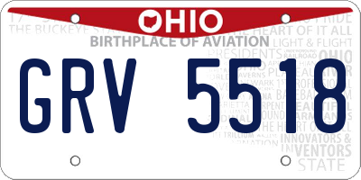 OH license plate GRV5518