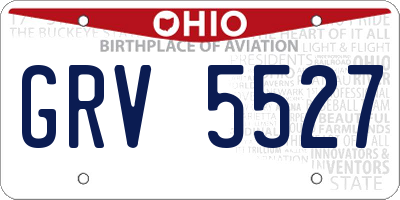 OH license plate GRV5527