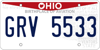 OH license plate GRV5533