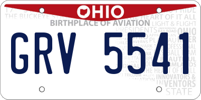 OH license plate GRV5541