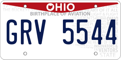 OH license plate GRV5544