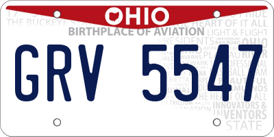OH license plate GRV5547