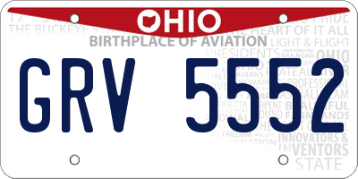OH license plate GRV5552