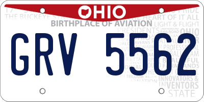 OH license plate GRV5562