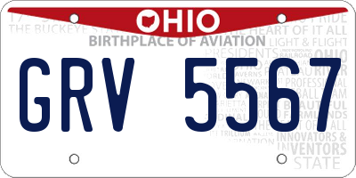 OH license plate GRV5567