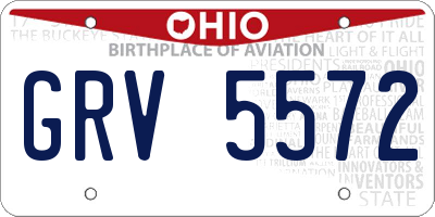 OH license plate GRV5572