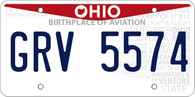OH license plate GRV5574