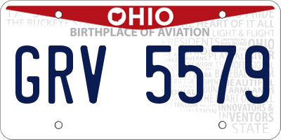 OH license plate GRV5579