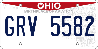 OH license plate GRV5582