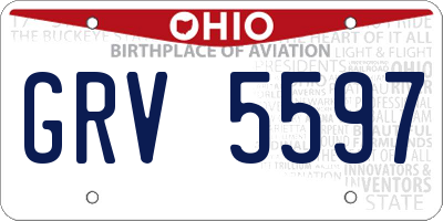 OH license plate GRV5597