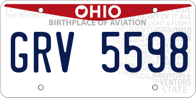 OH license plate GRV5598