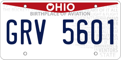 OH license plate GRV5601