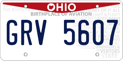 OH license plate GRV5607