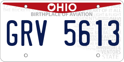 OH license plate GRV5613