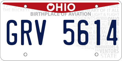 OH license plate GRV5614