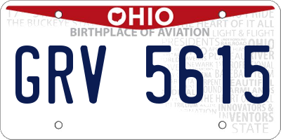 OH license plate GRV5615
