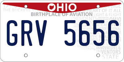 OH license plate GRV5656