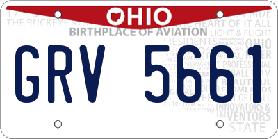 OH license plate GRV5661