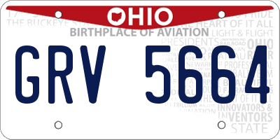 OH license plate GRV5664